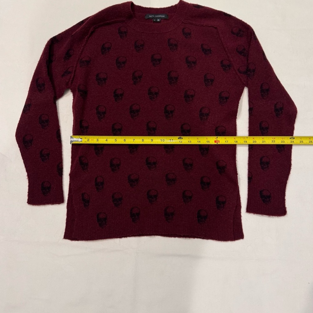Skull Cashmere Wool Blend Skull Print Sweater - Picture 9 of 15
